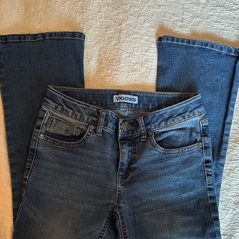 Girls’ Vigoss Dark Blue Flare Jeans— size 12